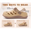 KuaiLu Womens Classic Recovery Clogs Waterproof & Quick Dry Beach Sandals(Beige)