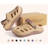 KuaiLu Womens Classic Recovery Clogs Waterproof & Quick Dry Beach Sandals(Beige)