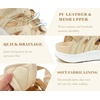 KuaiLu Womens Orthopedic Closed Toe Walking Sandals with Arch Support(Beige White)