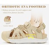KuaiLu Womens Orthopedic Closed Toe Walking Sandals with Arch Support(Beige White)