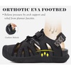 KuaiLu Womens Orthopedic Closed Toe Walking Sandals with Arch Support(Black)