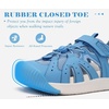 KuaiLu Womens Orthopedic Closed Toe Walking Sandals with Arch Support(Blue White)
