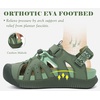 KuaiLu Womens Orthopedic Closed Toe Walking Sandals with Arch Support(Green)