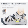 KuaiLu Womens Orthopedic Closed Toe Walking Sandals with Arch Support(Grey)