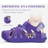 KuaiLu Womens Orthopedic Closed Toe Walking Sandals with Arch Support(Purple)