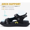 KuaiLu Womens Orthopedic Walking Sandals with Comfortable Arch Support(All Black)