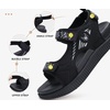 KuaiLu Womens Orthopedic Walking Sandals with Comfortable Arch Support(All Black)