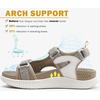 KuaiLu Womens Orthopedic Walking Sandals with Comfortable Arch Support(Beige)