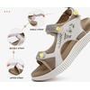 KuaiLu Womens Orthopedic Walking Sandals with Comfortable Arch Support(Beige)