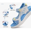 KuaiLu Womens Orthopedic Walking Sandals with Comfortable Arch Support(Blue White)
