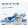 KuaiLu Womens Orthopedic Walking Sandals with Comfortable Arch Support(Blue White)