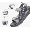 KuaiLu Womens Orthopedic Walking Sandals with Comfortable Arch Support(Grey)