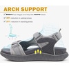KuaiLu Womens Orthopedic Walking Sandals with Comfortable Arch Support(Grey)