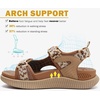 KuaiLu Womens Orthopedic Walking Sandals with Comfortable Arch Support(Khaki)