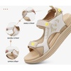 KuaiLu Womens Orthopedic Walking Sandals with Comfortable Arch Support(Light Beige)