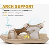 KuaiLu Womens Orthopedic Walking Sandals with Comfortable Arch Support(Light Beige)