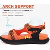 KuaiLu Womens Orthopedic Walking Sandals with Comfortable Arch Support(Orange Black)