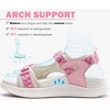 KuaiLu Womens Orthopedic Walking Sandals with Comfortable Arch Support(Pink White)