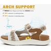 KuaiLu Womens Orthopedic Walking Sandals with Comfortable Arch Support(White Khaki)