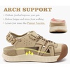 KuaiLu Womens Orthotic Walking Arch Support Closed Toe Sport Hiking Sandals(Beige)
