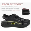 KuaiLu Womens Orthotic Walking Arch Support Closed Toe Sport Hiking Sandals(Black)