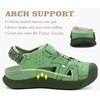 KuaiLu Womens Orthotic Walking Arch Support Closed Toe Sport Hiking Sandals(Green)