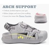 KuaiLu Womens Orthotic Walking Arch Support Closed Toe Sport Hiking Sandals(Grey)