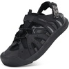 KuaiLu Womens Orthopedic Closed Toe Walking Sandals with Arch Support(Black)
