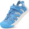 KuaiLu Womens Orthopedic Closed Toe Walking Sandals with Arch Support(Blue White)