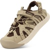 KuaiLu Womens Orthopedic Closed Toe Walking Sandals with Arch Support(Brown Beige)