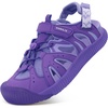 KuaiLu Womens Orthopedic Closed Toe Walking Sandals with Arch Support(Purple)