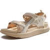 KuaiLu Womens Orthopedic Walking Sandals with Comfortable Arch Support(Light Beige)