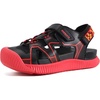 KuaiLu Womens Orthotic Walking Arch Support Closed Toe Sport Hiking Sandals(Black/Red)