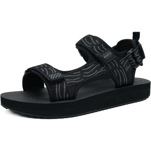 KuaiLu Men’s Walking Sandals with Arch Support – Adjustable & Lightweight(Black)