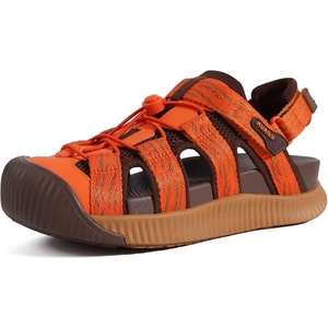 KuaiLu Orthopedic Closed Toe Sandals For Womens Athletic Outdoor Walking(Orange Brown(choose One Size Larger))