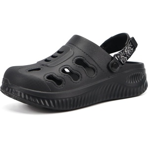 KuaiLu Womens Classic Recovery Clogs Waterproof & Quick Dry Beach Sandals(All Black)