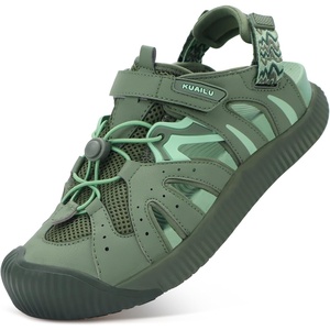 KuaiLu Womens Orthopedic Closed Toe Walking Sandals with Arch Support(Green)