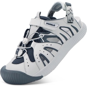 KuaiLu Womens Orthopedic Closed Toe Walking Sandals with Arch Support(Grey)