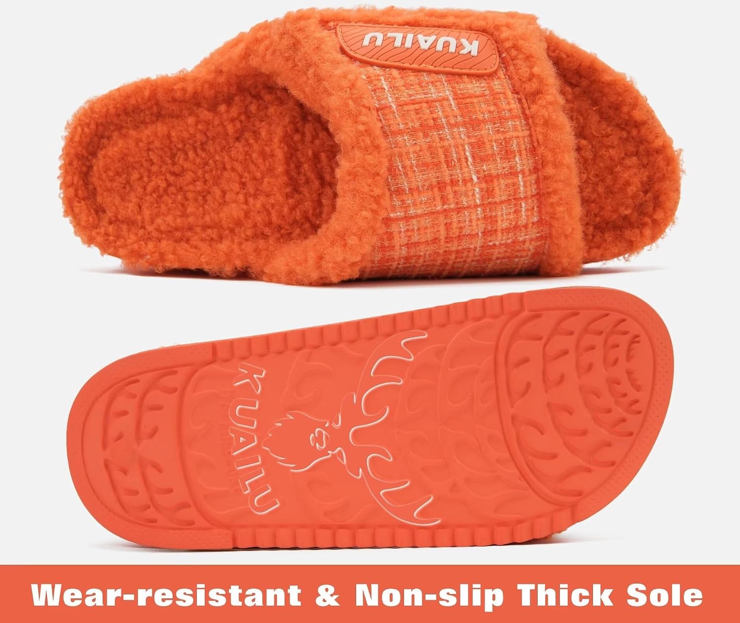 image:imageKuaiLu Cushion Slippers For Women with Orthotic Arch SupportOrange