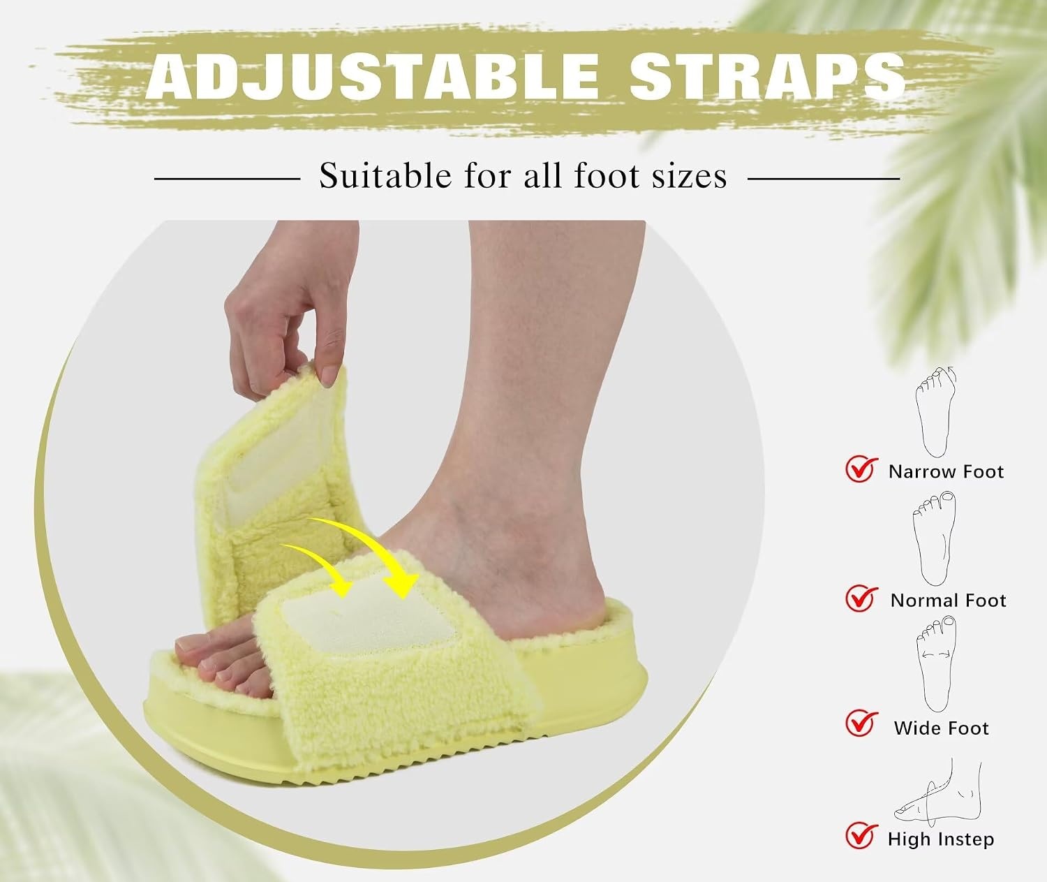 image:imageKuaiLu Cushion Slippers For Women with Orthotic Arch SupportYellowgreen
