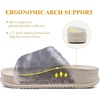KuaiLu Womens Orthotic Sandals Comfortable Plantar Fasciitis Arch Support Faux Fur Sandal Slippers For Woman Adjustable Cushion Slides Slip On Indoor Outdoor Memory Foam House Shoes, Black White 8