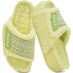 KuaiLu Cushion Slippers For Women with Orthotic Arch Support(Yellow-green)