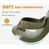 KuaiLu Mens Faux Leather Flip Flops with Comfortable Arch Support(Army Green)