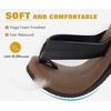 KuaiLu Mens Faux Leather Flip Flops with Comfortable Arch Support(Black Brown)