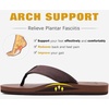 KuaiLu Mens Faux Leather Flip Flops with Comfortable Arch Support(Coffee)