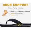 KuaiLu Mens Faux Leather Flip Flops with Comfortable Arch Support(Ferrous)