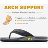 KuaiLu Mens Faux Leather Flip Flops with Comfortable Arch Support(Grey)