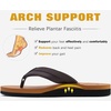KuaiLu Mens Faux Leather Flip Flops with Comfortable Arch Support(Khaki)