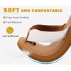KuaiLu Mens Faux Leather Flip Flops with Comfortable Arch Support(Khaki White)