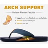 KuaiLu Mens Faux Leather Flip Flops with Comfortable Arch Support(Navy Blue)